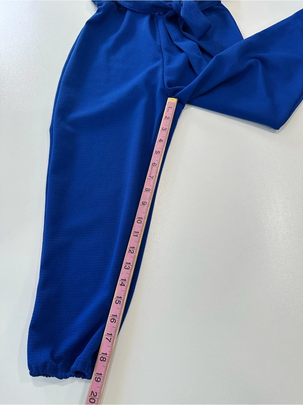 Sleeveless Royal Blue Wrap Jumpsuit with Tie Waist  V - Neck Size S